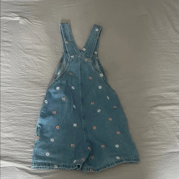 Floral Denim Kids Romper - Picture 2 of 4